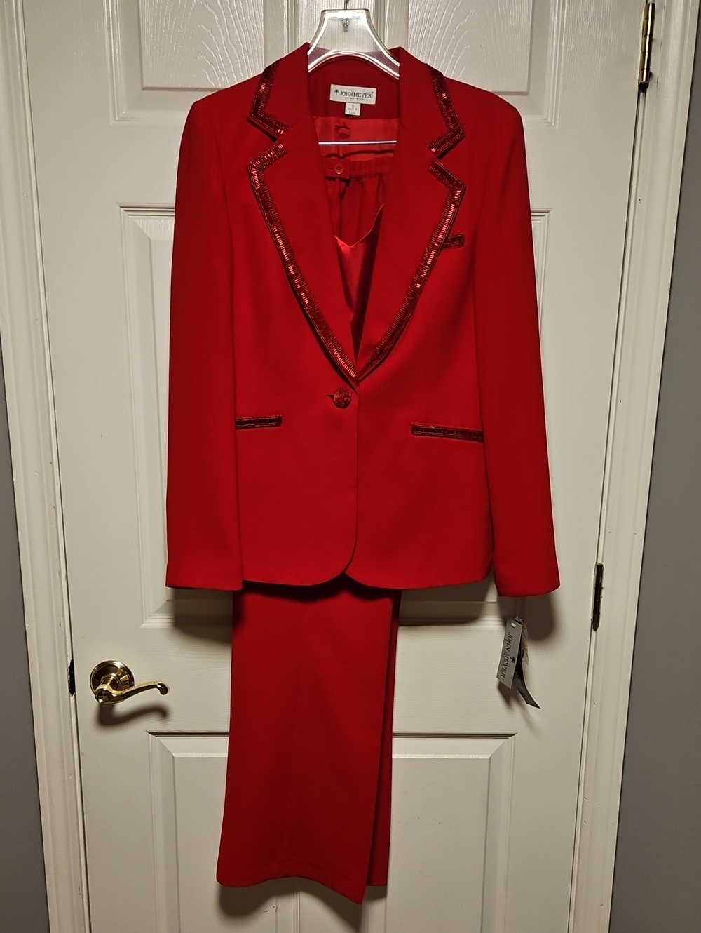 John Meyer 3-Piece Pantsuit with Sequin Trim